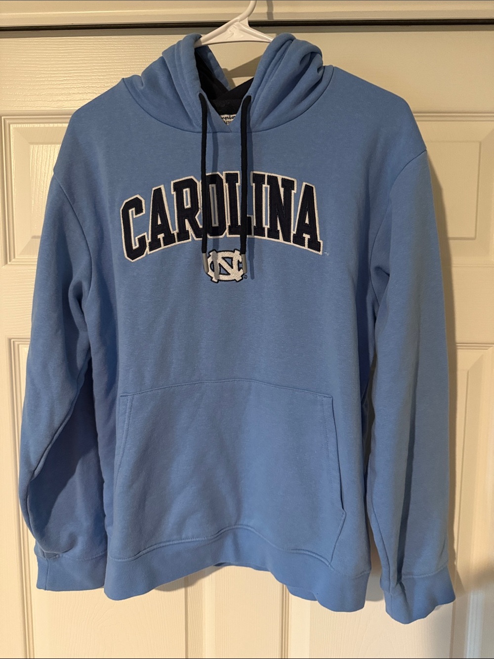 Champion Carolina Light Blue Pullover Hoodie with Embroidered Logo